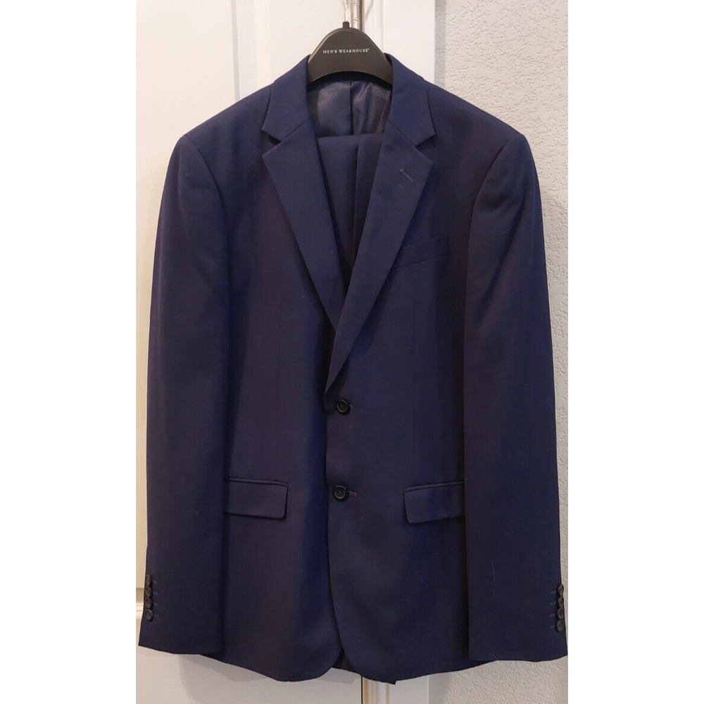 Egara Mens Blue Suit 36R Regular Extreme Slim Fit Dress Pants 30‎ Waist Unhemmed